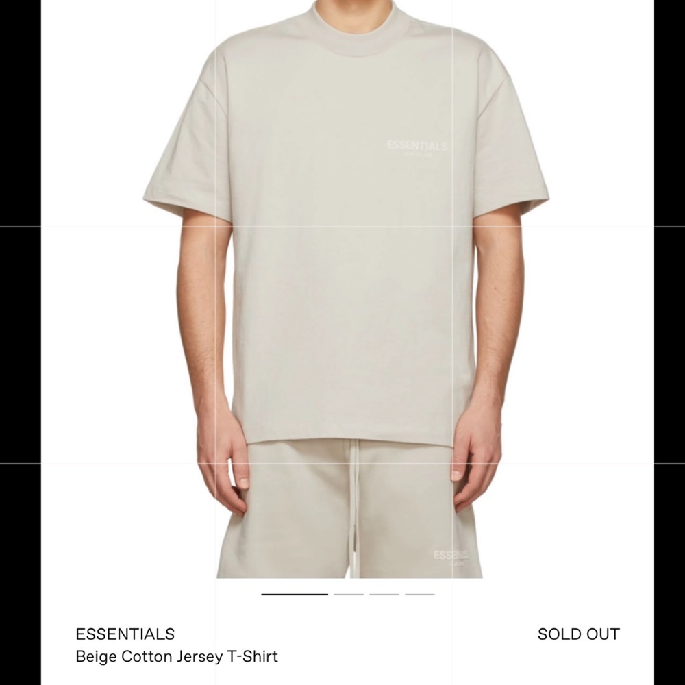 Essentials Beige Cotton Jersey T-shirt